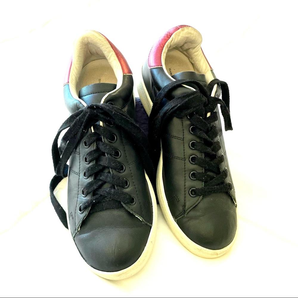 ISABEL MARANT Etoile, black leather sneaker size 38